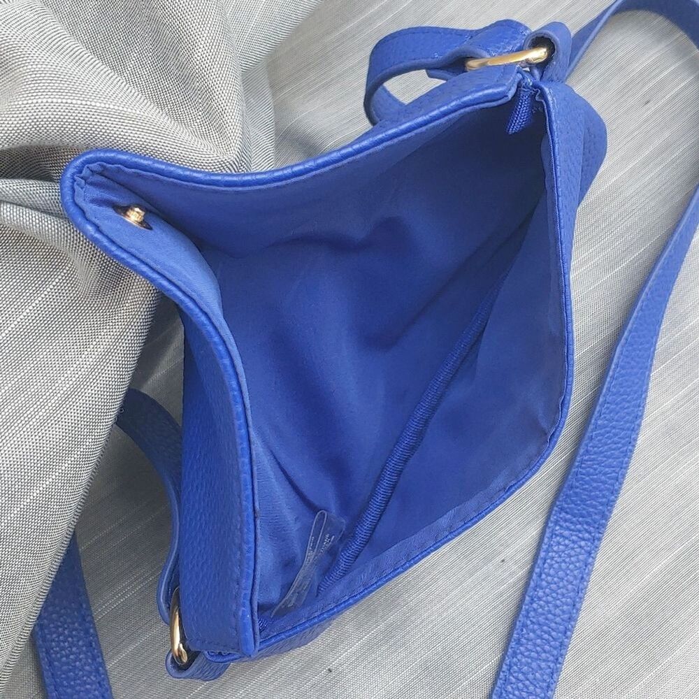 Escada Fragrances Bag Blue Indigo Pebbled Faux Leather Mini Shoulder Purse NWOT - Picture 6 of 8